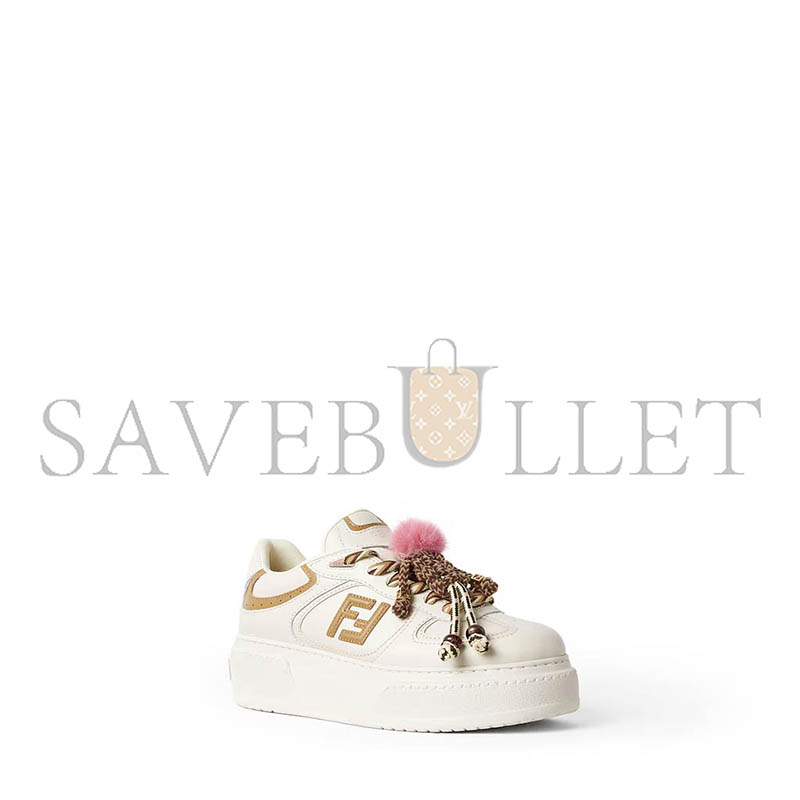 FENDI MATCH LOW TOP PLATFORM SHOES IN WHITE LEATHER 8E8721AY9NF1TO4